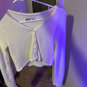 SIZE SMALL WHITE EYELASH HOLLISTER SWEATER
